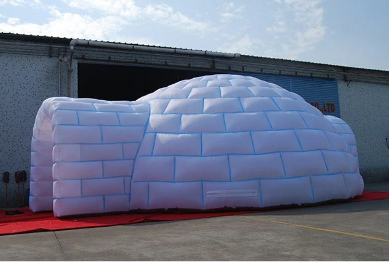 Inflatable Family Camping Dome Igloo Tent 20x10ft, 26x13ft, Custom Colours