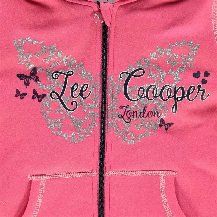 Veste Sweat Zippée Lee Cooper Rose Fille - 70% Coton, Neuve Avec étiquettes