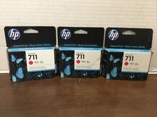 Genuine HP 711 Magenta DesignJet Ink Cartridges CZ131A EXP 11/22 Lot Of 3