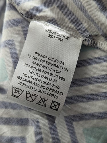 Top envolvente Almatrichi Madrid España bordado diamante azul blanco talla 46 algodón - Imagen 7 de 14
