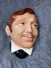 Collectible Clay Art Clark Gable  Face Mask Wall Hanging 10-11”