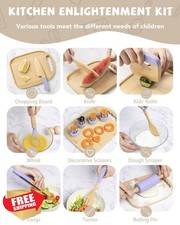Wooden Kids Cooking Set Purple 15PC Montessori Pretend Play