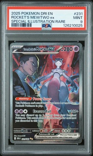 2025 Pokemon Destined Rivals Rocket's Mewtwo Ex #231 PSA 9 Special Illus. Rare