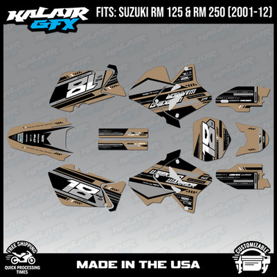 Graphics Kit For Suzuki RM125 RM250 (2001-2012) Warrior Series - Tan