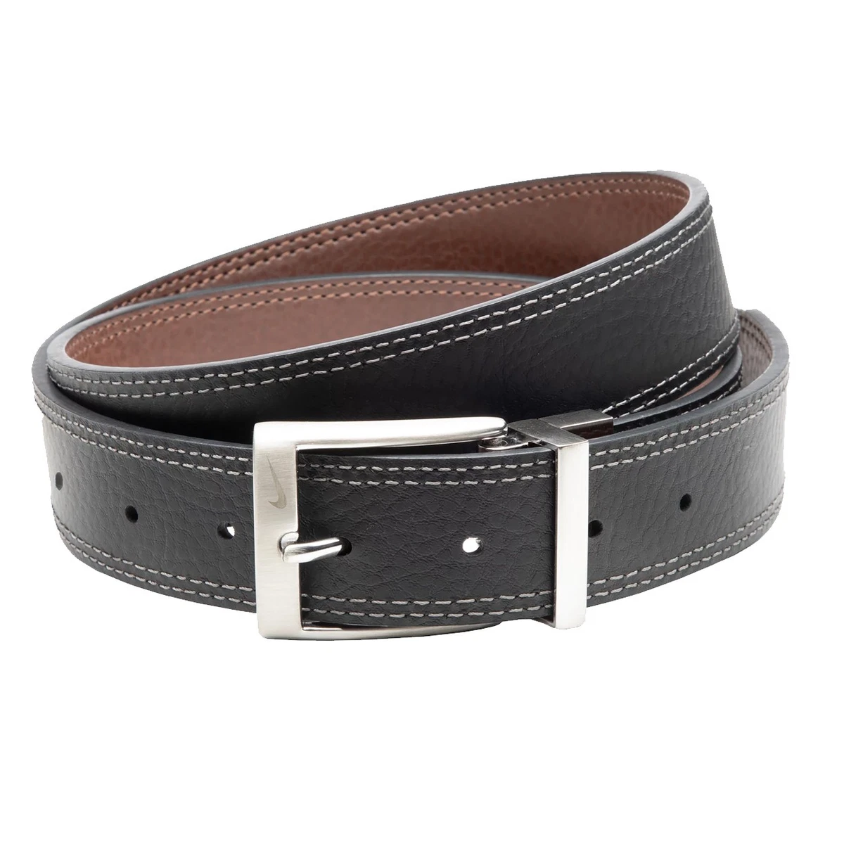 Nike Golf Golf Belts for Men for sale | eBay Black Nike Golf Grip Tech Leather Belt Sz 37-43 Metal Enamel Grid SILVER Buckle main image 0