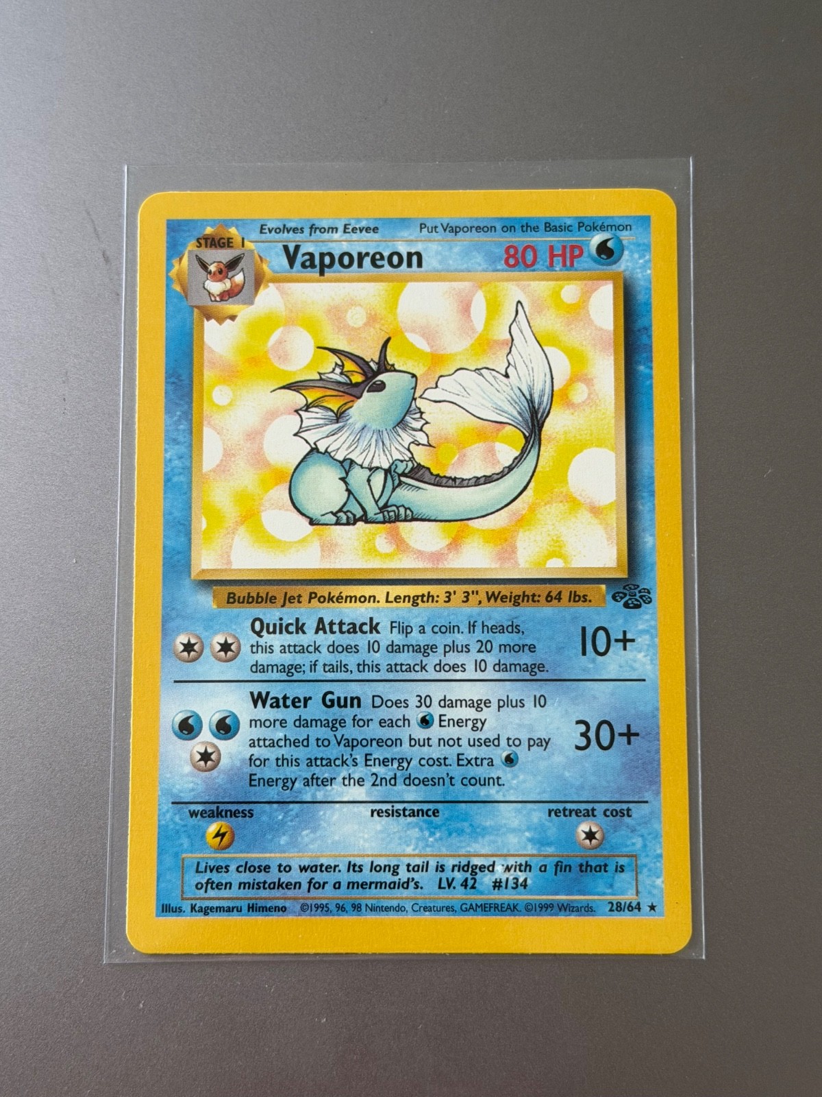 Vaporeon rare 28/64 Jungle, NM-MT