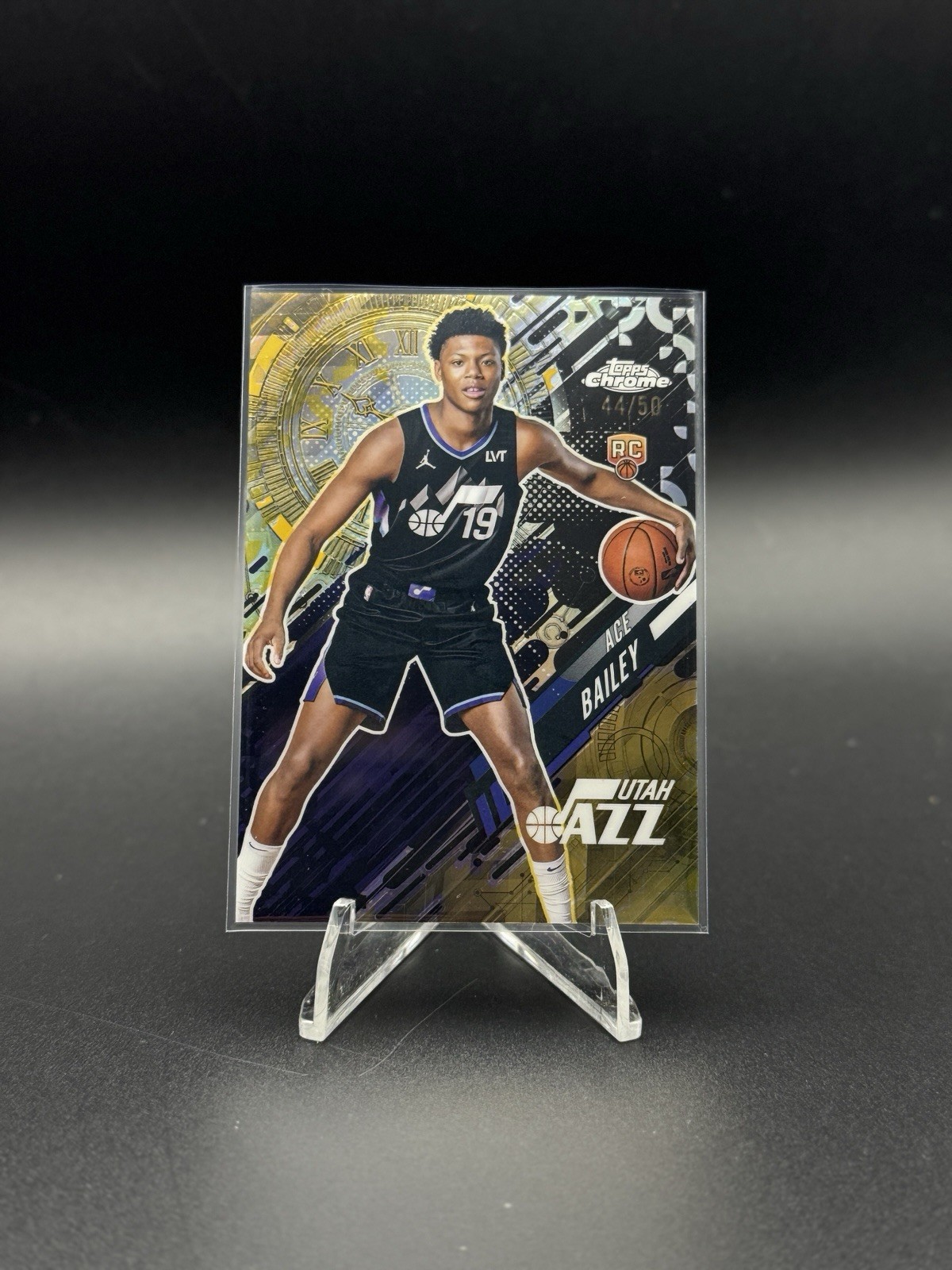 Ace Bailey 2025-26 Topps Chrome Go Time Gold Refractor /50 Jazz #GT-20