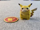 Vintage 2000 Pokemon Pikachu Tomy Figure With Pog Token Nintendo Collectible Toy