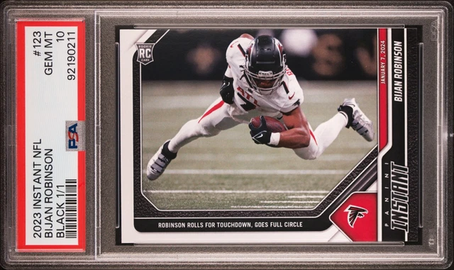PSA 10 Bijan Robinson 2023 Panini Instant #123 Black True 1 of 1 Rookie Card