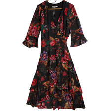 Gina Bacconi Wickelkleid Gr. UK 14 schwarz Bl...