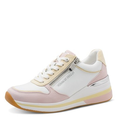 Marco Tozzi Sneaker - Weiß / Rosa Textil/Synthetik