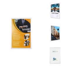 BNV Aluminum Front Load Snap Poster Frame, White, 18x24 Inches, 1'' Profile
