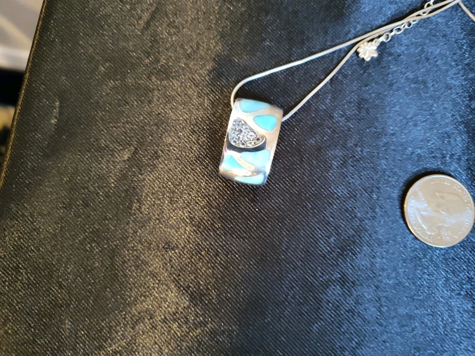 Collar colgante de plata de ley Marahlago Larimar Foto 3 de 4