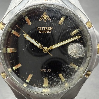 Citizen WR 50 Watch Men 35mm Black Dial Two Tone Date 2510  display picture 2