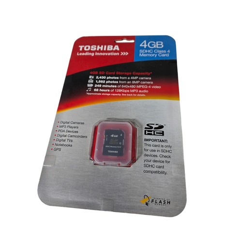 Toshiba 4GB SDHC Class 4 Speicherkarte NEU - Bild 1 von 4