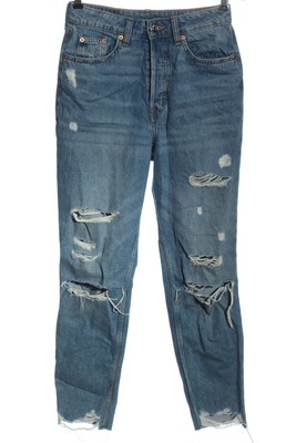 H&M High Waist Jeans Damen Jeans Gr. DE 36 blau Casual-Look