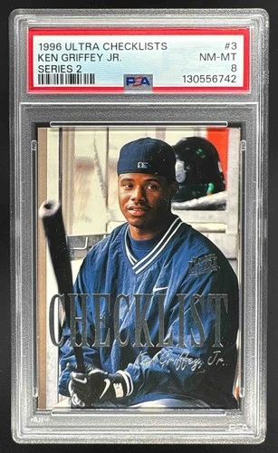130556742 Ken Griffey Jr 1996 Fleer Ultra #3 Checklists Series 2 PSA 8