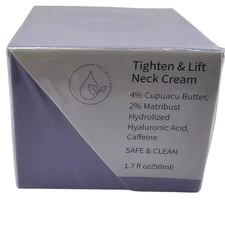 Tighten Lift Neck Cream 1.7 fl oz Cupuacu Butter Hyaluronic Acid New Sealed