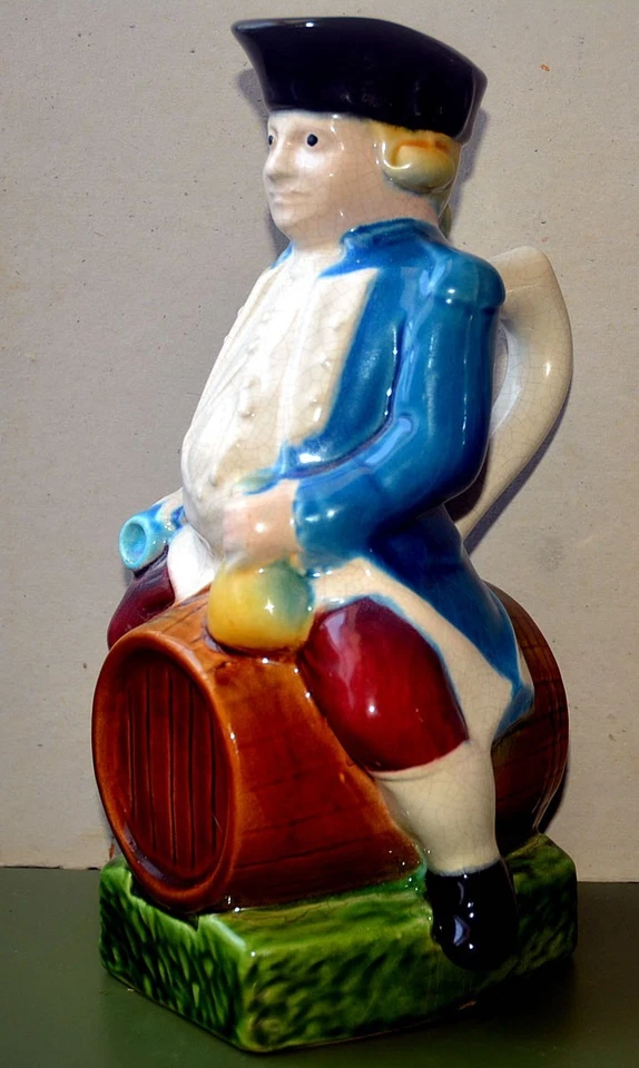 Grand pichet anthropomorphe Jacquot barbotine FAIENCERIE SAINT-GERMAIN FSG TTBE - Photo 1/4