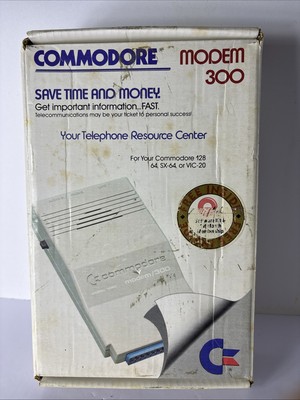 Vintage Commodore 1660 Modem 300 C64 W/Manual, Box and Cable