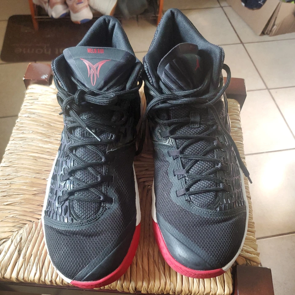 Talla 11 Nike Jordan Melo M13 Negro Blanco Rojo Antracita Baloncesto 881562 002 Para Hombre Foto 2 de 4