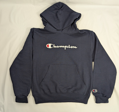 #ad Champion and Tall Script Logo Pullover Hoodie Youth Small $6.00