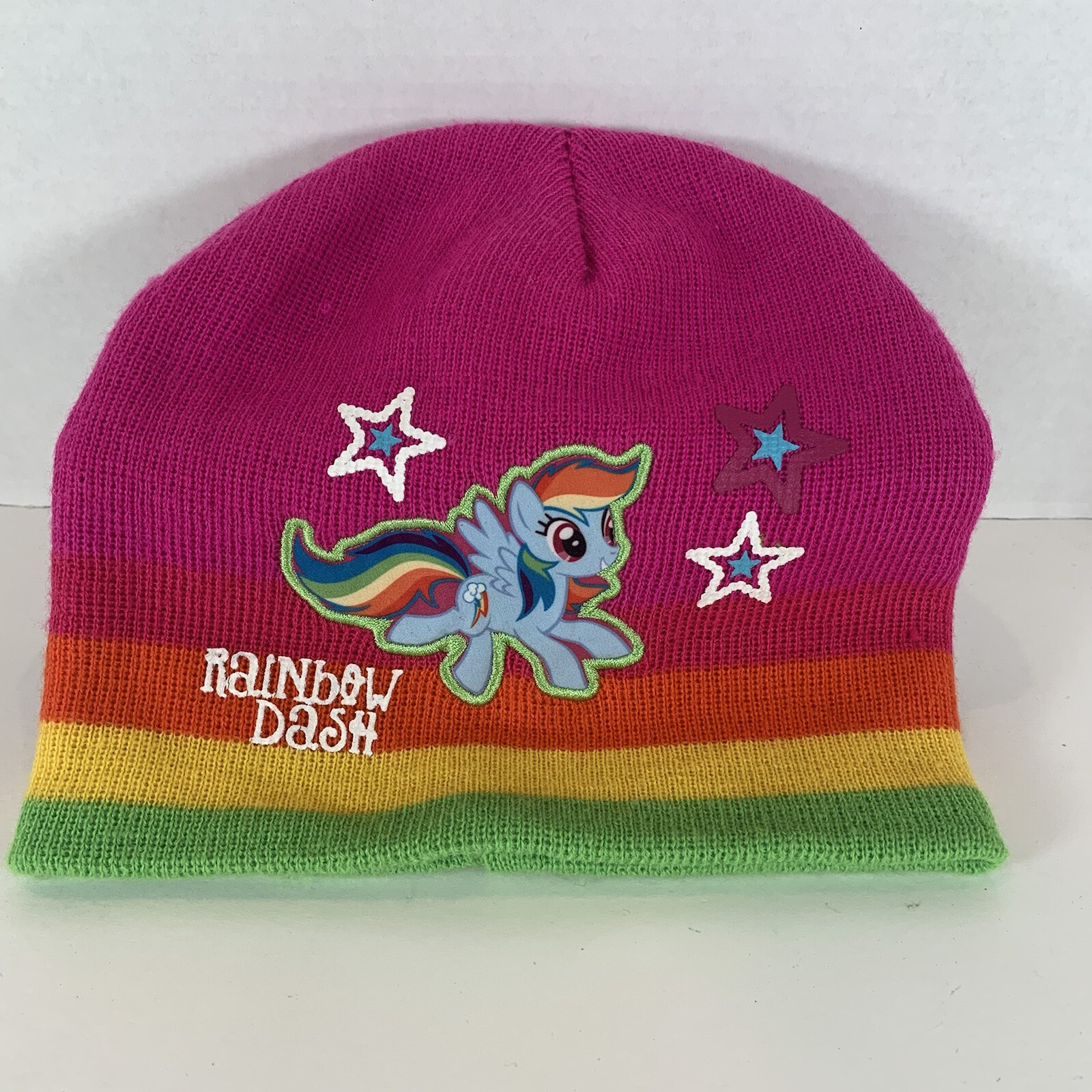 CAPPELLO BERRETTO MY LITTLE PONY ARCOBALENO DASH INVERNO VIOLA A RIGHE STELLE