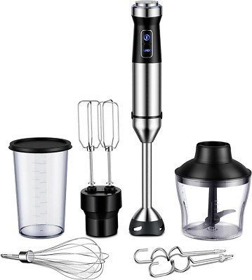 1000W 6-In-1 Immersion Blender Stainless Steel Scratch Resistant Handheld With