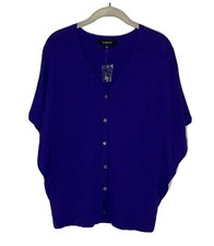 Jones New York Collection / Purple SS Button Front Knit Cardigan NWT / Size XL