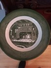 2 Colonial Homestead By Royal Green 10" Dinner Plate Log Cabin Fireplace Vintage — photo 2