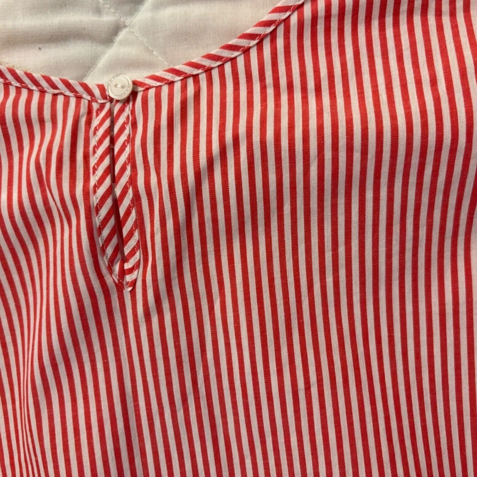 Top Boutique Soprano Volantes Manga Campana Rayas Naranja Blanco Mediano Niñas Usado en Excelente Condición Foto 3 de 4