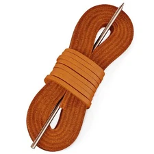 TOFL Leather Boat Shoe Lacing Kit | 45 inches | 1 Needle And 2 Strips [1 Pair]