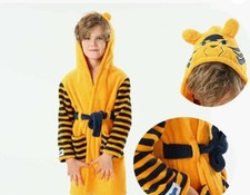 Children's Hooded Tiger Robes Boys and Girls Raccoon Bathrobes Children's , 5Y