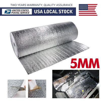 160''x40'' Double Side Reflective Insulation Foam Heat Barrier Noise Deadener Mat