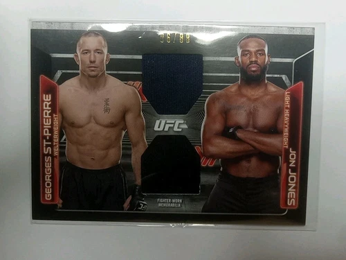 2016 Topps UFC Knockout Georges St-Pierre & Jon Jones Dual Game Relic 06/88