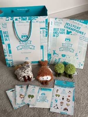  フィッシュアンドチップスぬいぐるみセット 限定販売》ジェリーキャット フィッシュ＆チップス リリーフィッシュ