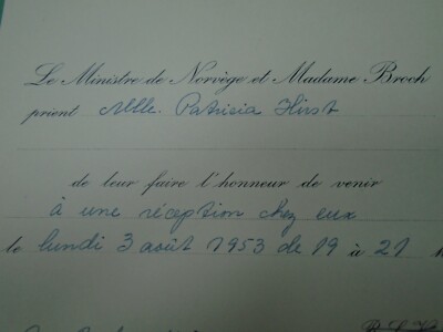 NORWEGIAN AMBASSADOR  BRAZIL  BROCH    INVITE  1950s ART