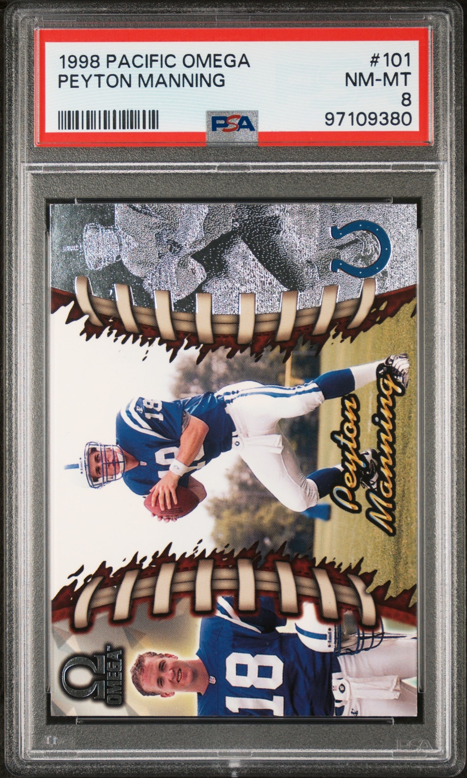 1998 Pacific Omega #101 Peyton Manning PSA 8