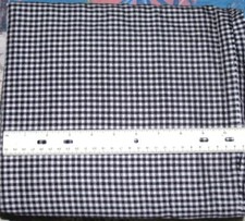 BLACK WHITE CHECK Poly Cotton Fabric 60" wide x 2 3/8 yards long