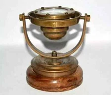 Antique brass nautical gimbal compass vintage ship binnacle gimballed gift