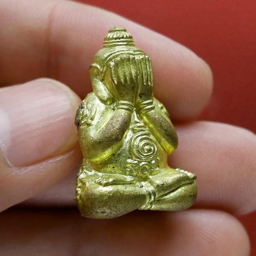 Genuine Phra LP THONG Thai Amulet Statue PIDTA PID TA Holy Magic Taliman Wealth - Picture 6 of 12