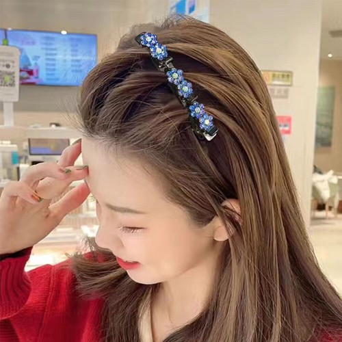 Sparkling Crystal Stone Braided Hair Clips Double Bangs Braided Hair Clips Decor - Picture 11 of 12