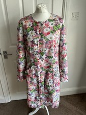 Cath Kidston Jacquard Dressy Coat Uk 12 Floral Pastels Pockets Wedding Occasion