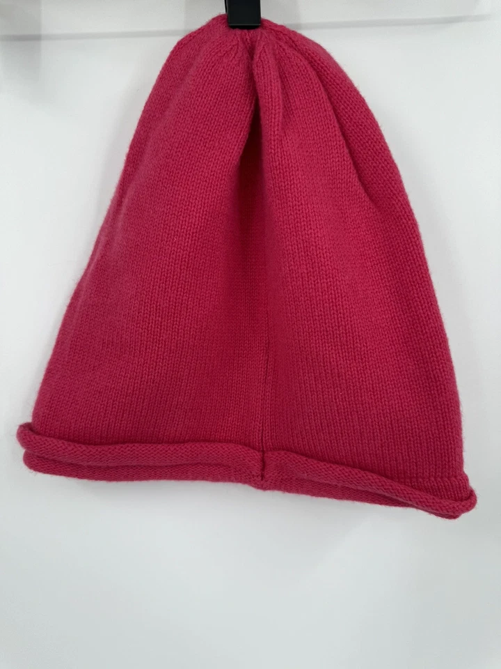 Gorro tejido Tory Burch rosa estrás logotipo mezcla lana cachemir Foto 2 de 4