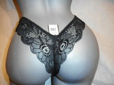 Frederick's Of Hollywood Black Lace Thong Panty Sizes sold Separate M,L,XL