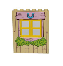 Lego Pannello 1x6x6 con Finestra e Telaio in Legno Rosa 10674 Fattoria dei Pony 15627pb002