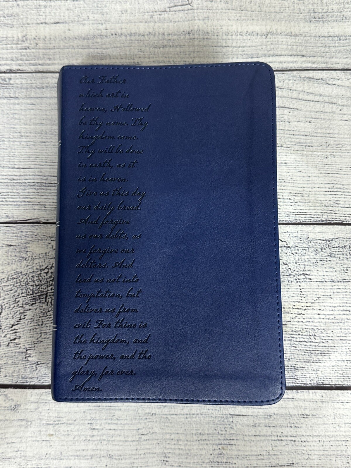 KJV Pray the Scriptures Bible Navy Lord's Prayer Design Duravella  by Johnson