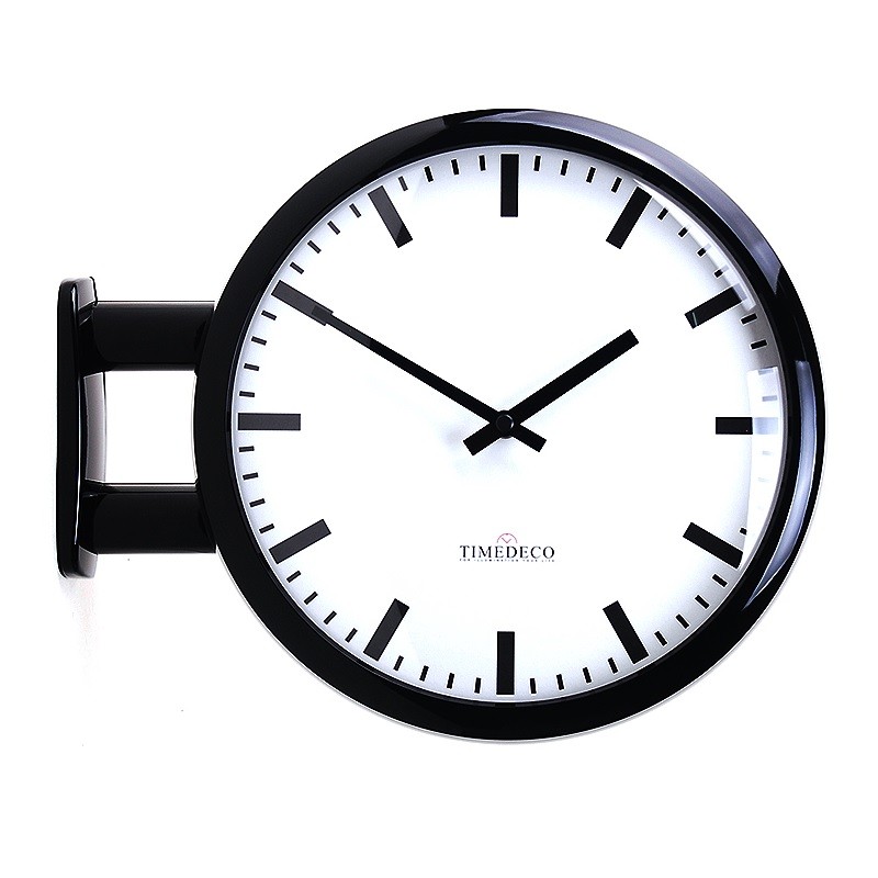 Modern Art Design Double Sided Wall Clock Station Clock Home Decor - MDCLineBK