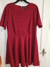 Forever 21 Womens Maroon Lace Design Dress Short Sleeve Plus Size 3X