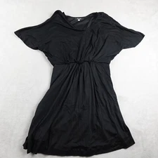 Michel Klein Dress Womens 38 Black Short Sleeve Round Neck Pullover Vintage